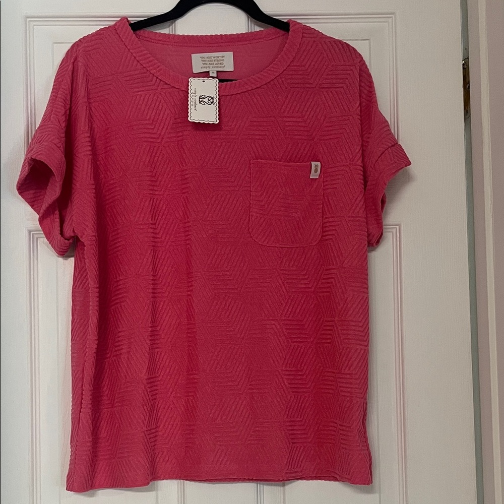 Simply Southern Geometric Patterned Pink Tee